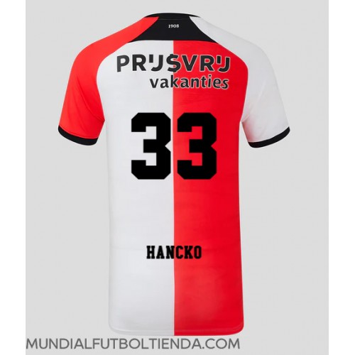 Camiseta Feyenoord David Hancko #33 Primera Equipación Replica 2024-25 mangas cortas